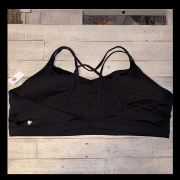 Old Navy Womens Size 4X Strappy Sports Bra Light Support Solid Classic Black - Picture 7 of 14